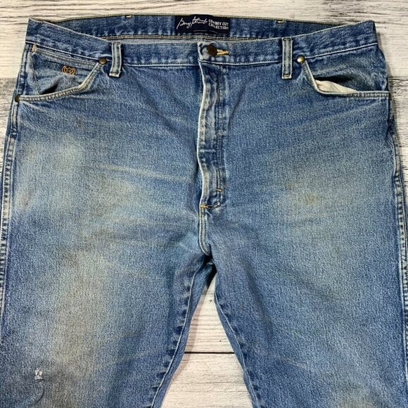 Wrangler George Strait Cowboy Cut Collection Distressed Denim Jeans - Picture 3 of 11